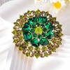 image:imageVintage Rhinestone Flower Brooch Pins for Women Large Crystal Sunflower Brooch Statement Sparkly Brooch Pin for Wedding Party Dress Coat Scarf Jewelry GiftGreen