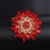 image:imageVintage Rhinestone Flower Brooch Pins for Women Large Crystal Sunflower Brooch Statement Sparkly Brooch Pin for Wedding Party Dress Coat Scarf Jewelry GiftRed C