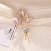 image:imageWCRAZYE Pearl Flower Brooches Pin for Women Girls Gold Plated Fashion Elegant Green Leaf Botanical Floral Lapel Brooch Dress Accessories Cute Wedding Valentines Day Birthday Jewelry Gift SouvenirFlower Brooch 4