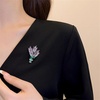 image:imageWCRAZYE Pearl Flower Brooches Pin for Women Girls Gold Plated Fashion Elegant Green Leaf Botanical Floral Lapel Brooch Dress Accessories Cute Wedding Valentines Day Birthday Jewelry Gift SouvenirFlower Brooch 5