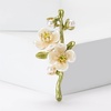 image:imageWCRAZYE Pearl Flower Brooches Pin for Women Girls Gold Plated Fashion Elegant Green Leaf Botanical Floral Lapel Brooch Dress Accessories Cute Wedding Valentines Day Birthday Jewelry Gift SouvenirFlower Brooch 1