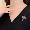 image:imageWCRAZYE Pearl Flower Brooches Pin for Women Girls Gold Plated Fashion Elegant Green Leaf Botanical Floral Lapel Brooch Dress Accessories Cute Wedding Valentines Day Birthday Jewelry Gift SouvenirFlower Brooch 5