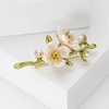 image:imageWCRAZYE Pearl Flower Brooches Pin for Women Girls Gold Plated Fashion Elegant Green Leaf Botanical Floral Lapel Brooch Dress Accessories Cute Wedding Valentines Day Birthday Jewelry Gift SouvenirFlower Brooch 1