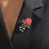 image:imageWCRAZYE Pearl Flower Brooches Pin for Women Girls Gold Plated Fashion Elegant Green Leaf Botanical Floral Lapel Brooch Dress Accessories Cute Wedding Valentines Day Birthday Jewelry Gift SouvenirFlower Brooch 2