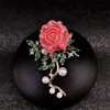 image:imageWCRAZYE Pearl Flower Brooches Pin for Women Girls Gold Plated Fashion Elegant Green Leaf Botanical Floral Lapel Brooch Dress Accessories Cute Wedding Valentines Day Birthday Jewelry Gift SouvenirFlower Brooch 2