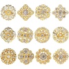 image:image12 PCS Gold Rhinestone Brooch Pin Gold Flower Brooch for Women