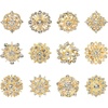 image:image12 Pcs Crystal Rhinestone Flower Brooch Pins for Women Alloy Flower Lapel Pins with Rhinestones Bulk Brooches Jewelry for Crafts Wedding Bouquet Brooch Lapel Badge DIY Decorationgolden