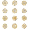 image:image1236 Pieces Wedding Bouquet Brooches for Women Fashion Rhinestone Bulk Flower Brooch Pins for CraftsGold12pieces