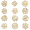 image:image12pcs Rhinestone Brooch Pin Fancy Flower Rhinestone Pins Gold