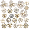 image:image21 Pcs Pearl Rhinestone Brooch Pin Set Floral Crystal Brooches and Pins Elegant Lapel Pins with Secure Pin Back Accessories for Clothes Bags Wedding DIY Decoration 9 StylesGold