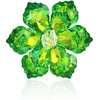 Green Flower Brooch Pin