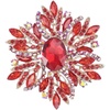 image:imageCrystal Flower Brooch Retro Elegant Colorful Rhinestone Brooch Pin for Wedding Party Clothing Hat Bag AccessoryA red