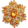 image:imageCrystal Flower Brooch Retro Elegant Colorful Rhinestone Brooch Pin for Wedding Party Clothing Hat Bag AccessoryA yellow