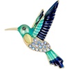 image:imageDrip Oil Rhinestone Hummingbird Brooch Sparkling Crystal Animal Bird Lapel Pin for Women Vintage Wedding Bridal Party Jewelry for Blouse Jacket ScarfBlue