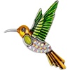 image:imageDrip Oil Rhinestone Hummingbird Brooch Sparkling Crystal Animal Bird Lapel Pin for Women Vintage Wedding Bridal Party Jewelry for Blouse Jacket ScarfGreen