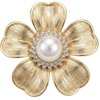 image:imageElegant Flower Crystal Brooch Women Vintage Statement Floral White Pearl Wedding Bridal Bouquet Party Daily AccessoryYellow Gold
