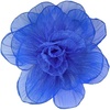 image:imageExaggerated Organza Rose Flower Large Brooch Pin for Women Elegant Fabric Floral Oversized Lapel Pins Dress Banquet Suit Clothes Accessories Wedding Party Fashion Jewelry 190mmBlue