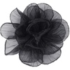 image:imageExaggerated Organza Rose Flower Large Brooch Pin for Women Elegant Fabric Floral Oversized Lapel Pins Dress Banquet Suit Clothes Accessories Wedding Party Fashion Jewelry 190mmBlack