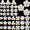 image:imageHINZIC 45pcs Rhinestone Pearl Buttons 9 Styles Flat Back Faux Pearl ButtonWhite 42pcs 14styles