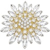 image:imageLarge Crystal Flower Brooch Pin Rhinestone Floral Lapel PinSilver