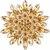 image:imageLarge Crystal Flower Brooch Pin Rhinestone Floral Lapel PinYellow