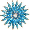 image:imageLarge Crystal Flower Brooch Pin for Women Red purple pink green Rhinestone Flower Lapel Pin Wedding Party Birthday Dance Banquet Dress Suit Ceremony Clothes Hat Bag Accessories JewelryBlue 3