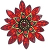 Red Flower Brooch Pin