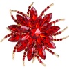 image:imageLarge Crystal Flower Brooch Pin for Women Red purple pink green Rhinestone Flower Lapel Pin Wedding Party Birthday Dance Banquet Dress Suit Ceremony Clothes Hat Bag Accessories JewelryRed brooch
