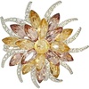 image:imageLarge Crystal Flower Brooch Pin for Women Red purple pink green Rhinestone Flower Lapel Pin Wedding Party Birthday Dance Banquet Dress Suit Ceremony Clothes Hat Bag Accessories Jewelrychampagne color
