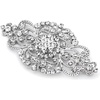 image:imageMariell Vintage Bridal Crystal Brooch Pin 4 Wide Antique Silver Wedding Pin Rhinestone Brooch for Brides and Wedding Art Deco Fashion Accessory