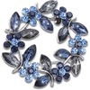 image:imageOruola Blue Brooches for Women Vintage Brooches for WomenFashionable and Exquisite Rhinestone Large Brooch for Woman Flower Brooch Pin Suitable for Ladies and GirlsWeddings PartiesBlue