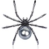 image:imageParts Express Victorian Style Mother of Pearl Body and Micro Pave Spider Brooches Pins Silver Tone Black