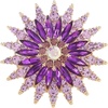 image:imagePurple Brooch Flower Brooch amp Rhinestone Brooch Gold Tone Sunflower Crystal Lapel Pin Sparkly Floral Ornament for Coat Hat Wedding Party