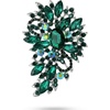image:imageRhinestone Flower Brooch Pin for Women Sparkly Crystal for Wedding BridalGreen