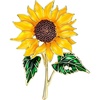 image:imageSunflower Brooch Enamel Pin Pearl Rhinestone Yellow Flower Green Leaf Lapel Pin For Clothing Suit Dress Scarf Hat Bag DecorationYellow