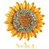 image:imageSunflower Brooch Pins for Women Color Crystal Rhinestone Brooches Retro Handmade Elegant Sun Flower Pins Sun Broch Flower Brooches for Womens Yellow Push Pin Accessories