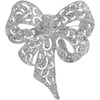 image:imageVintage Bow Brooch Crystal Rhinestone Retro Filigree Pin Hollow Out Bowknot Brooch Multi Color Pin Antique Gold Silver Tone For Clothing Wedding Party WomenSilver