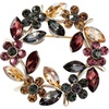 image:imageVintage Flower Brooch Multicolor Olive Branch Round Pin for Weddings