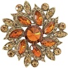 image:imageVintage Rhinestone Flower Brooch Pin Multi Shade Crystal Floral Lapel Pin Statement Dress Scarf Brooch for WomenBrown