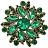 image:imageVintage Rhinestone Flower Brooch Pin Multi Shade Crystal Floral Lapel Pin Statement Dress Scarf Brooch for WomenGreen