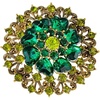 image:imageVintage Rhinestone Flower Brooch Pins for Women Large Crystal Sunflower Brooch Statement Sparkly Brooch Pin for Wedding Party Dress Coat Scarf Jewelry GiftGreen