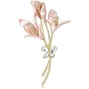 image:imageWCRAZYE Pearl Flower Brooches Pin for Women Girls Gold Plated Fashion Elegant Green Leaf Botanical Floral Lapel Brooch Dress Accessories Cute Wedding Valentines Day Birthday Jewelry Gift SouvenirFlower Brooch 4