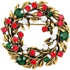 image:imageYowivon Christmas Brooch Pins for Women Fashion Crystal Rhinestone Sparkling Vintage Christmas Holiday Acessories Jewelry Pin Gift for Her Christmas Tree Wreath Snowflake Angel Candy CaneWreath