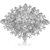 image:imageYuanchu Rhinestone Brooch Pin for Women Silver Crystal Brooch Pin for Women Vintage Brooches Elegant Wedding Bridal Corsage Accessory for Dress Sweater Coat Scarf