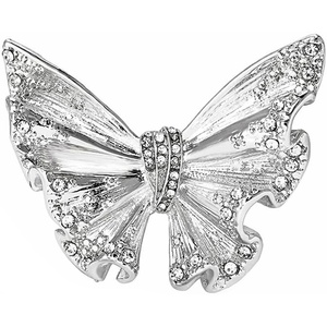 image:image1 Piece Butterfly Crystal Brooch Pin for Women Dress Shirt JewelrySliver