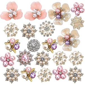 image:image21 Pcs Pearl Rhinestone Brooch Pin Set Floral Crystal Brooches and Pins Elegant Lapel Pins with Secure Pin Back Accessories for Clothes Bags Wedding DIY Decoration 9 StylesPink
