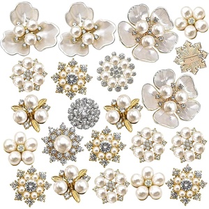 image:image21 Pcs Pearl Rhinestone Brooch Pin Set Floral Crystal Brooches and Pins Elegant Lapel Pins with Secure Pin Back Accessories for Clothes Bags Wedding DIY Decoration 9 StylesGold