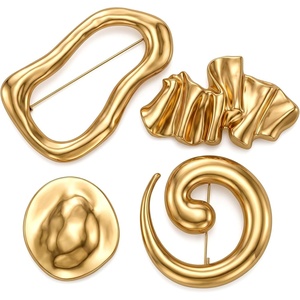 image:image4 PCS Gold Brooches for Women Gold Brooch Unique Designs for Clothing