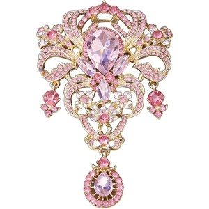 image:imageBlack Large Flower Shape Brooches Elegant Accessory for Clothing and Bags Versatile Wear for Various Occasions Classic Black Color Design Secure Pin ClosurePink