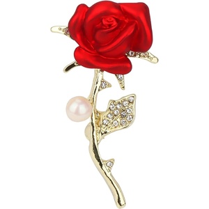 image:imageBrooch Pin for Women Rhinestone Peacock Crystal Delicate Animal Brooch Lapel Pins Girls Fashion Jewelry Gift for Christmas Brooch Birthday Jewelry GiftRed Rose